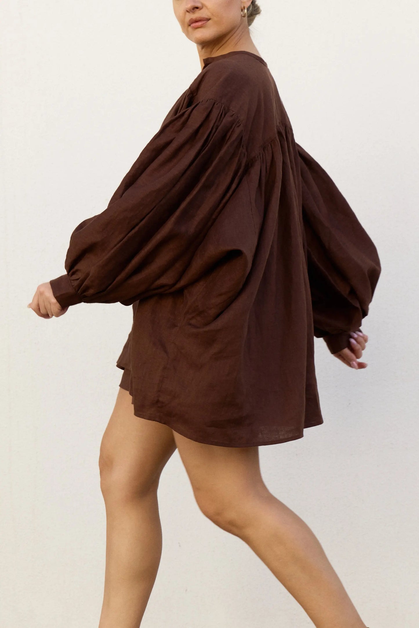Chocolate Puffy Shirt Isabella Longginou