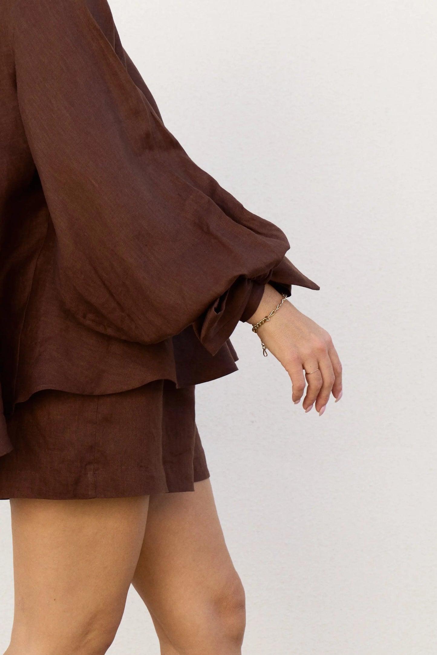 Chocolate OS Balloon Sleeve Swing Top Isabella Longginou