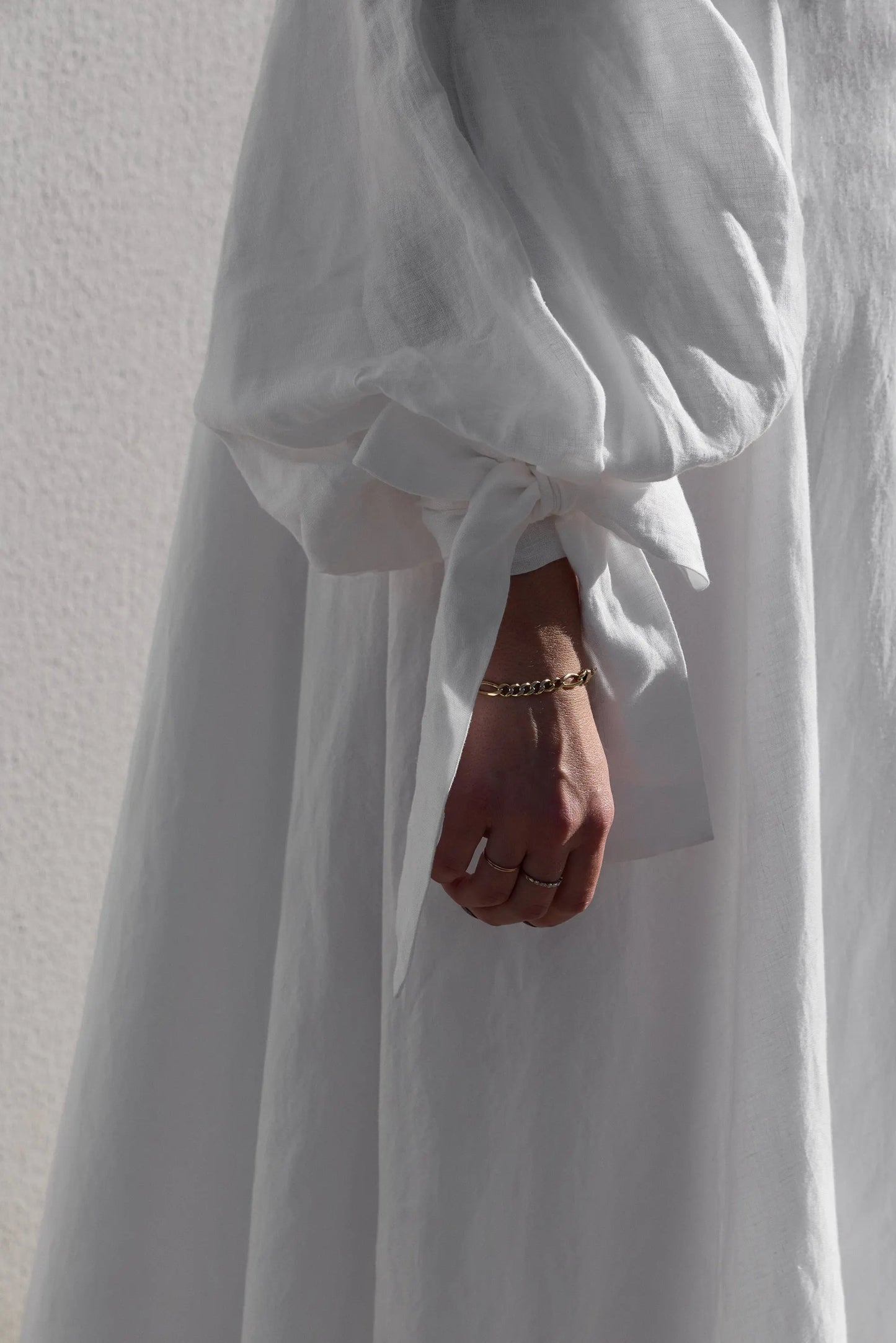 White Balloon Sleeve Swing Dress Isabella Longginou