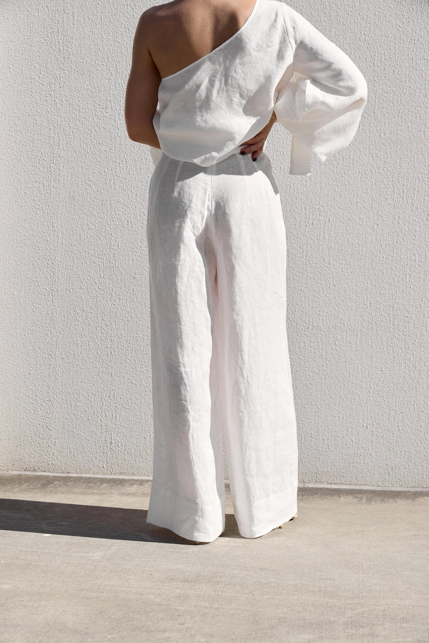 White Palazzo Pants Isabella Longginou