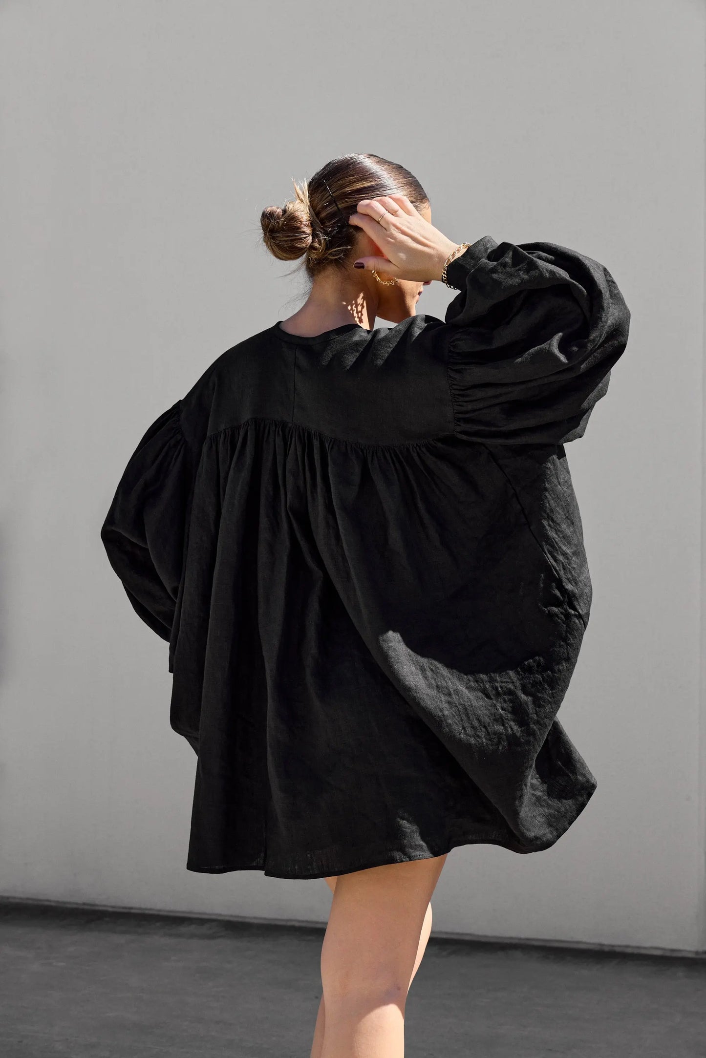 Black Puffy Shirt Isabella Longginou