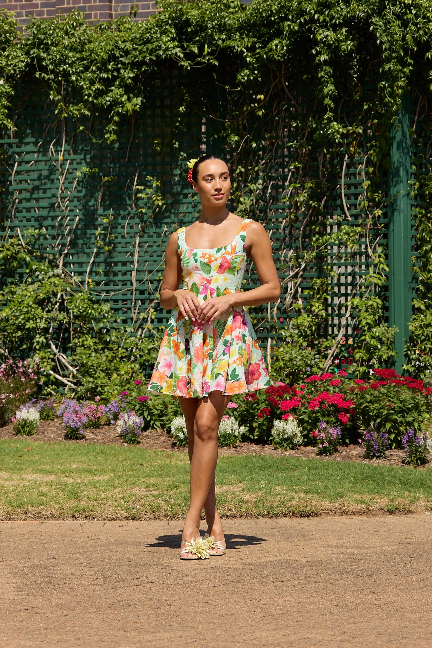 Hibiscus Godet Mini Dress Isabella Longginou