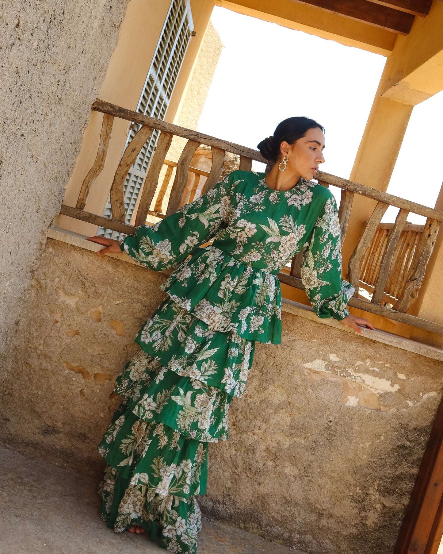 Green Floral Frill Dress — Del Mare drop 2 — Isabella Longginou