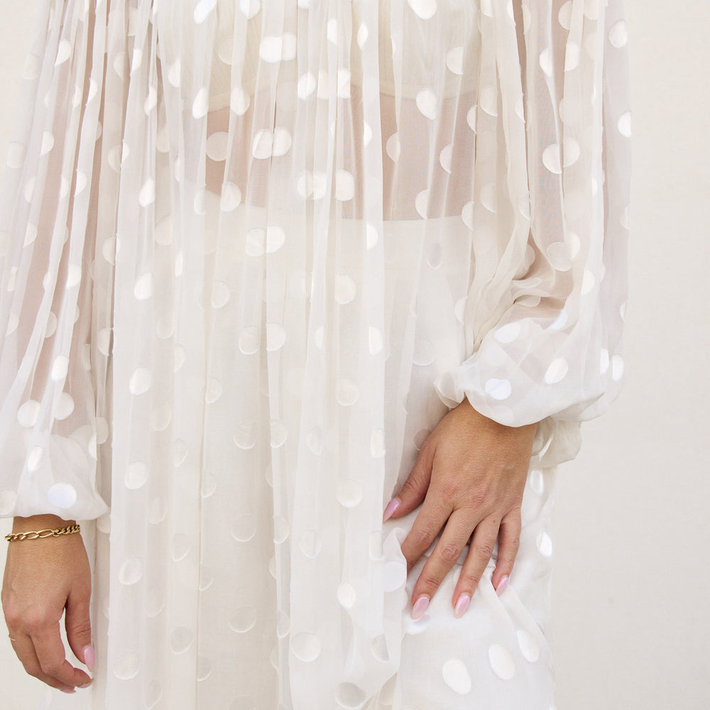 
                      
                        Sheer Spot OTS Dress
                      
                    