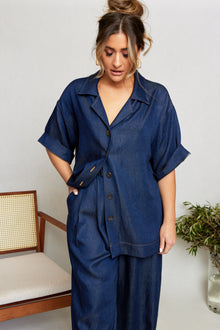  Denim Relaxed Button Up