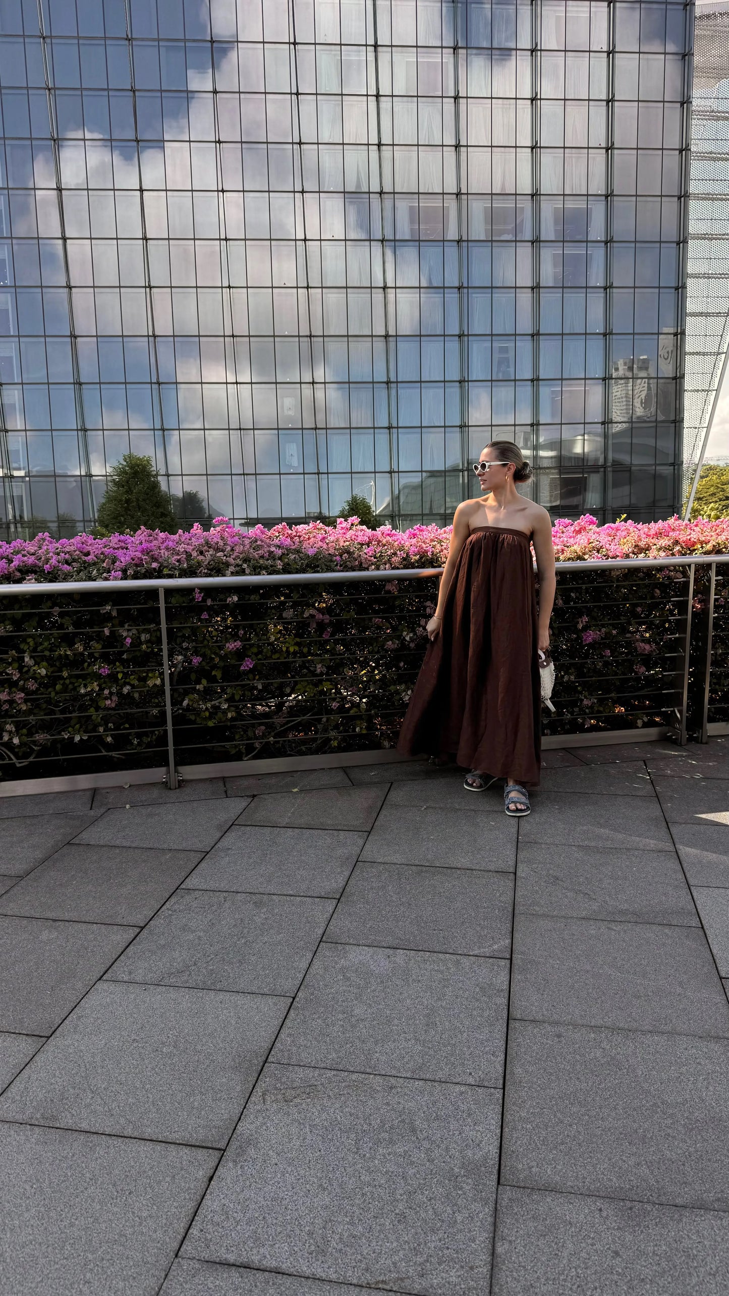 Chocolate Strapless Dress Isabella Longginou