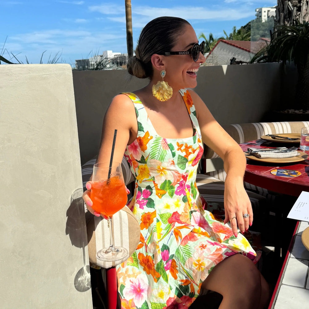 Hibiscus Godet Mini Dress Isabella Longginou