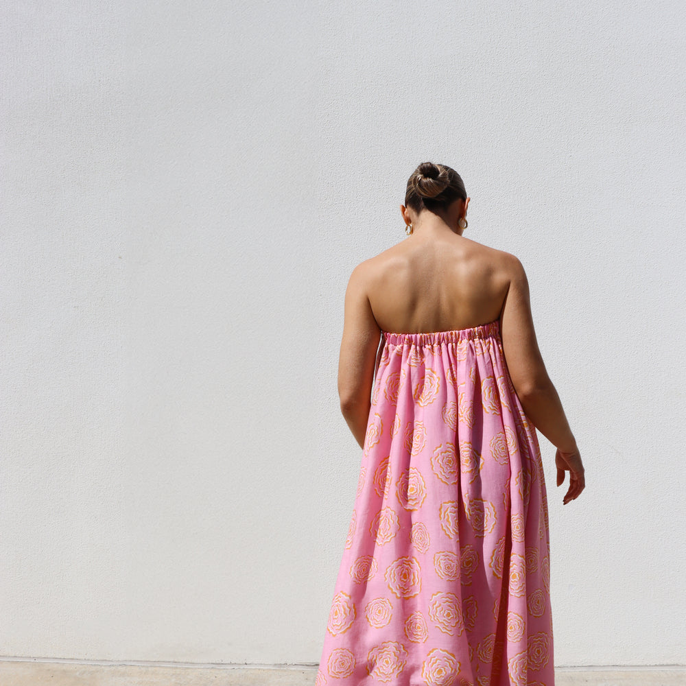 
                      
                        Peony Strapless Gathered Dress
                      
                    