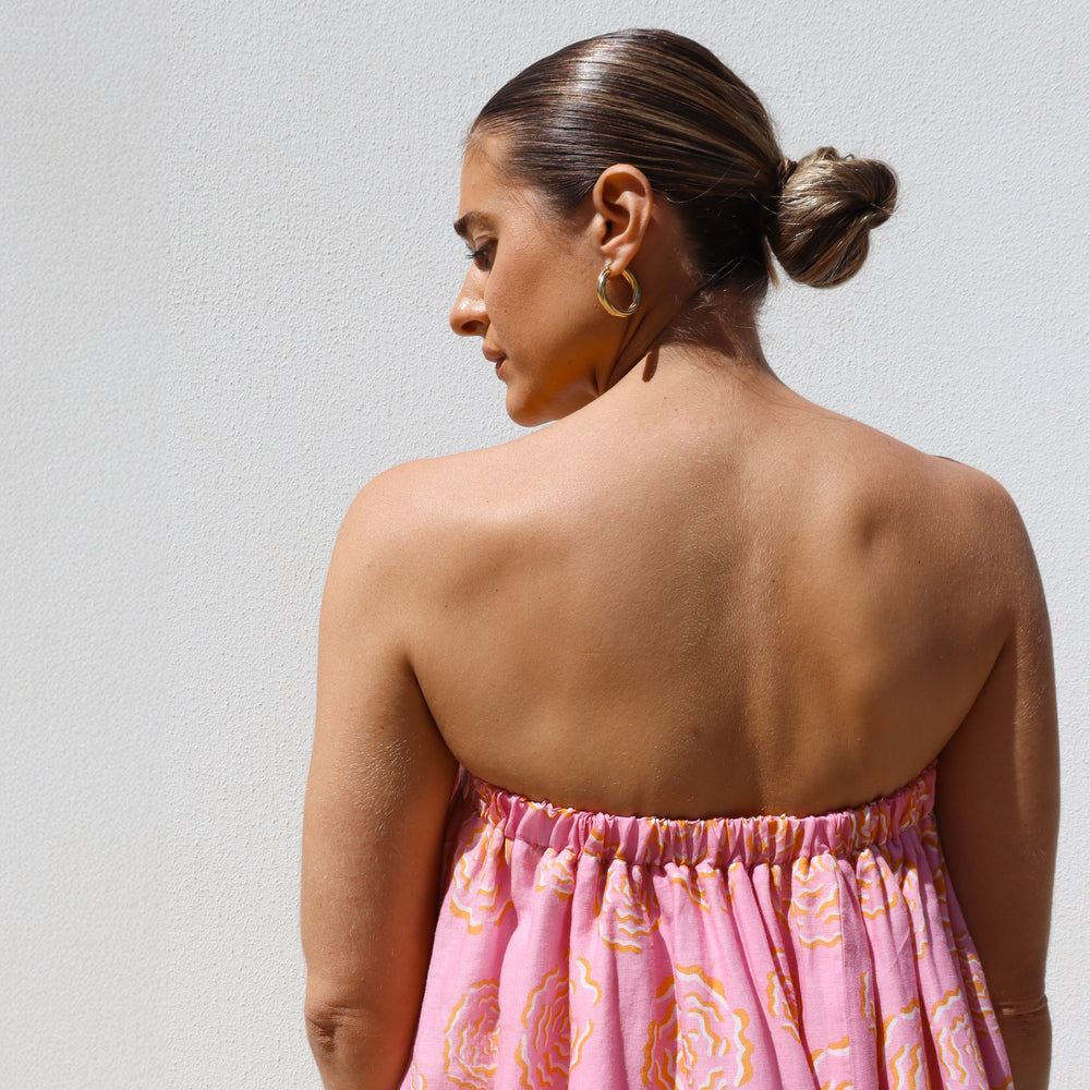 
                      
                        Peony Strapless Gathered Dress
                      
                    