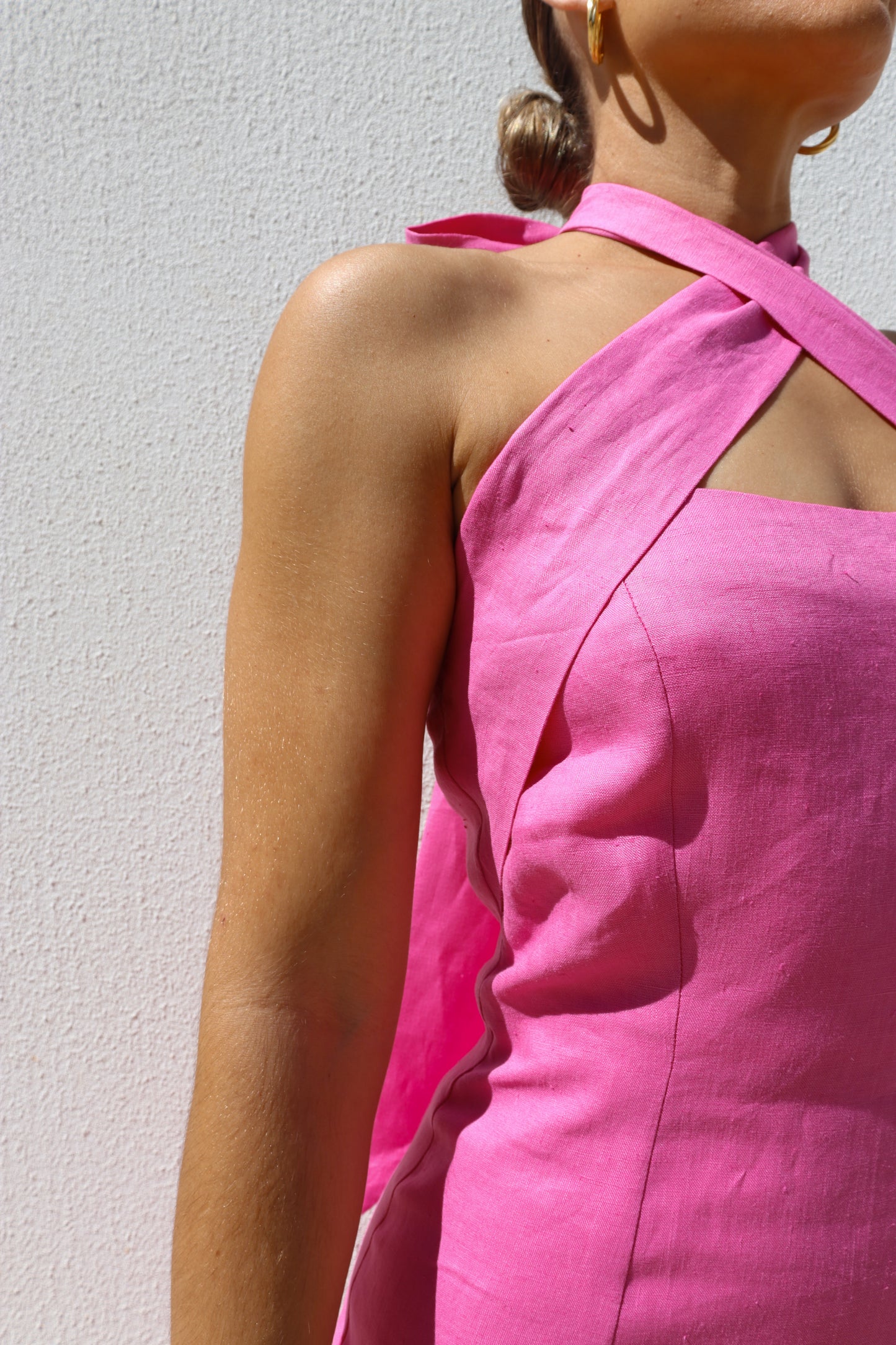 Pink Halter Pencil Dress