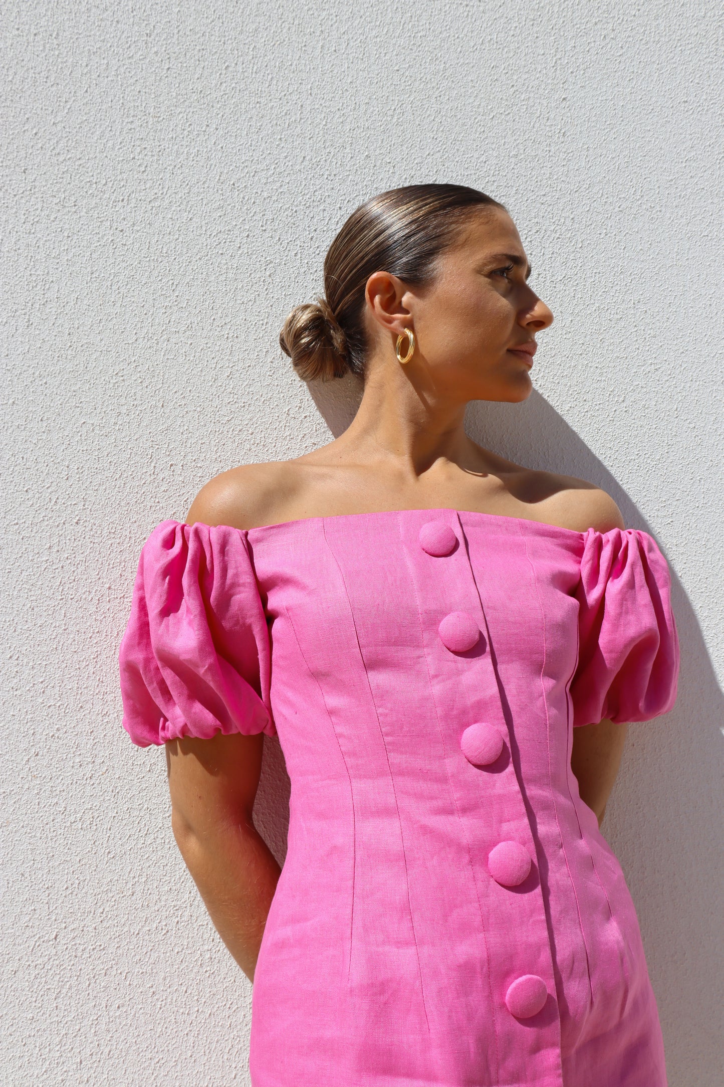 Pink OTS Fitted Button Mini