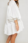 White Puffy Shirt Dress